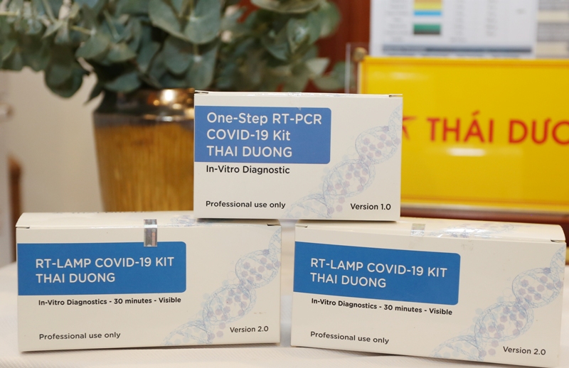 Hai bộ kit chẩn đoán phát hiện virus SARS-CoV-2: One-step RT-PCR Covid-19 kit Thái Dương và RT-LAMP Covid-19 Kit Thái Dương.